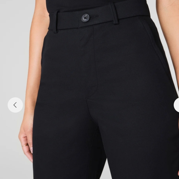 Spanx Women's Stretch Smooth Twill Slim Straight Trouser Pants Black Medium New - Picture 6 of 16